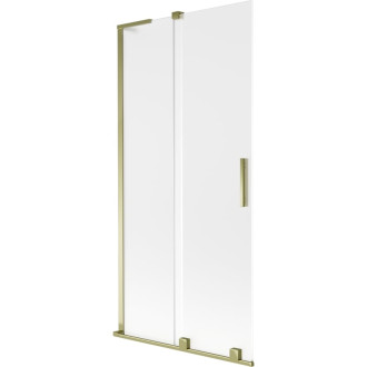 Mexen Velar L 2dílná posuvná vanová zástěna 90 x 150 cm, matná, zlatá - 896-090-003-31-50