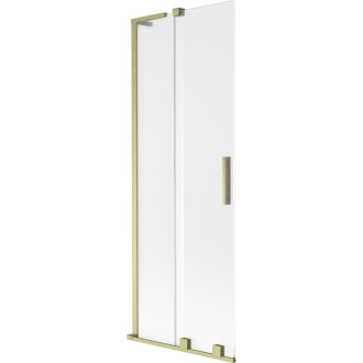 Mexen Velar L 2dílná posuvná vanová zástěna 70 x 150 cm, matná, kartáčované zlato - 896-070-003-31-55