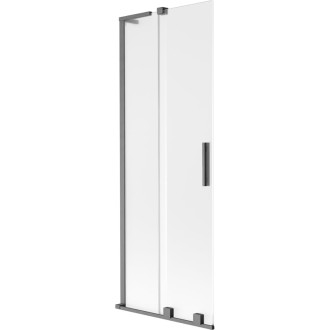 Mexen Velar L 2dílná posuvná vanová zástěna 75 x 150 cm, mlhavá, kartáčovaná zbraňově šedá - 896-075-003-31-66