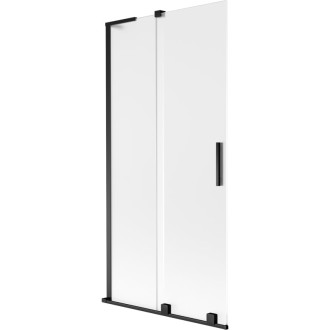 Mexen Velar L 2dílná posuvná vanová zástěna 90 x 150 cm, matná, černá - 896-090-003-31-70