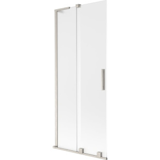 Mexen Velar L 2dílná posuvná vanová zástěna 85 x 150 cm, matná, kartáčovaný nikl - 896-085-003-31-97