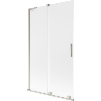 Mexen Velar L 2dílná posuvná vanová zástěna 110 x 150 cm, matná, kartáčovaný nikl - 896-110-003-31-97