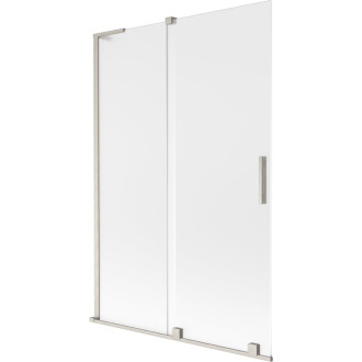 Mexen Velar L 2dílná posuvná vanová zástěna 120 x 150 cm, matná, kartáčovaný nikl - 896-120-003-31-97