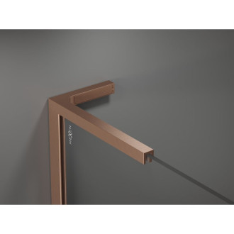 Mexen Velar L Posuvná sprchová zástěna 120 x 200 cm, 8 mm průhledná, kartáčovaná měď - 871-120-003-03-65