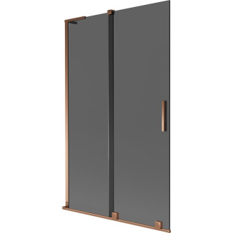 Mexen Velar L 2dílná posuvná vanová zástěna 110 x 150 cm, grafit, růžové zlato - 896-110-003-41-60