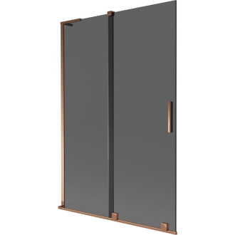 Mexen Velar L 2dílná posuvná vanová zástěna 120 x 150 cm, grafit, růžové zlato - 896-120-003-41-60