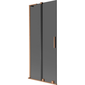 Mexen Velar L 2dílná posuvná vanová zástěna 80 x 150 cm, grafit, kartáčovaná měď - 896-080-003-41-65