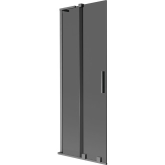 Mexen Velar L 2dílná posuvná vanová zástěna 70 x 150 cm, grafit, kartáčovaná pistolově šedá - 896-070-003-41-66