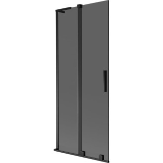 Mexen Velar L 2dílná posuvná vanová zástěna 80 x 150 cm, grafitová, černá - 896-080-003-41-70