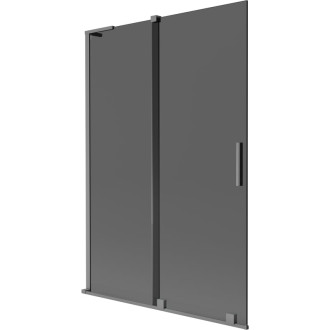 Mexen Velar L 2dílná posuvná vanová zástěna 120 x 150 cm, grafit, stříbrná - 896-120-003-41-95