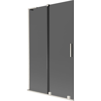 Mexen Velar L 2dílná posuvná vanová zástěna 110 x 150 cm, grafit, kartáčovaný nikl - 896-110-003-41-97