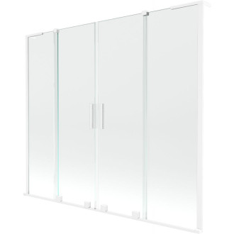 Mexen Velar L Duo 2dílná posuvná vanová zástěna 170 x 150 cm, průhledná, bílá - 896-170-003-02-20