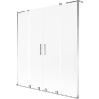 Mexen Velar L Duo 2dílná posuvná vanová zástěna 160 x 150 cm, matná, chrom - 896-160-003-32-01