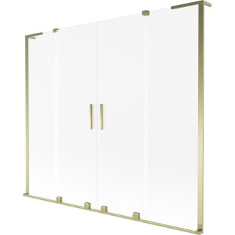 Mexen Velar L Duo 2dílná posuvná vanová zástěna 170 x 150 cm, matná, zlatá - 896-170-003-32-50