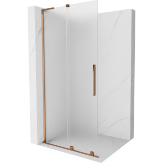 Mexen Velar L Posuvná sprchová zástěna 100 x 200 cm, 8 mm matná, růžové zlato - 871-100-003-33-60