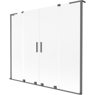 Mexen Velar L Duo 2dílná posuvná vanová zástěna 200 x 150 cm, matná, stříbrná - 896-200-003-32-95