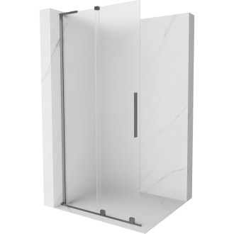 Mexen Velar L Posuvná sprchová zástěna 100 x 200 cm, matná 8 mm, stříbrná - 871-100-003-33-95