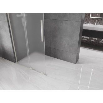 Mexen Velar L Posuvná sprchová zástěna 120 x 200 cm, matná 8 mm, kartáčovaný nikl - 871-120-003-33-97