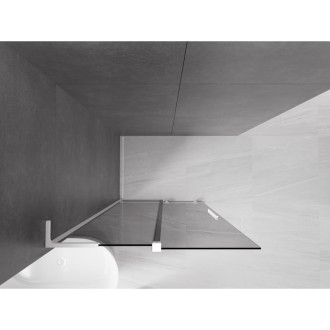 Mexen Velar L Posuvná sprchová zástěna 100 x 200 cm, grafit 8 mm, bílá - 871-100-003-43-20