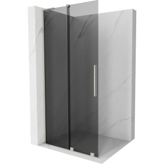 Mexen Velar L Posuvná sprchová zástěna 120 x 200 cm, grafit 8 mm, kartáčovaný nikl - 871-120-003-43-97