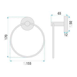 REA Koupelnový věšák Ring 6610 Brush Copper REA-98010
