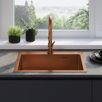 Rea Ocelový dřez Liam BRUSH COPPER KPL-06050