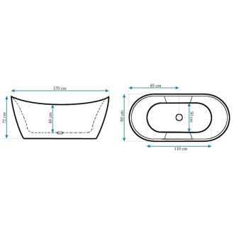 Volně stojící vana Rea Ferrano černá