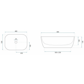 Rea Umyvadlo na desku Belinda Wood Matt REA-U5051