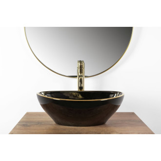 Rea Sofia umyvadlo na desku, zlato-černé REA-U3695
