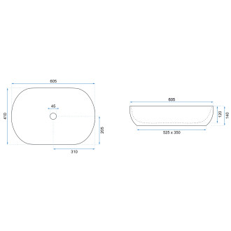 Rea umyvadlo na desku Cleo - černá REA-U6757