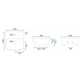 REA Selma umyvadlo na desku REA-U9667