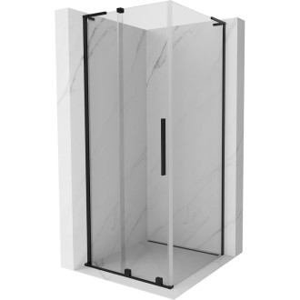 Mexen Velar L posuvný sprchový kout 110 x 110 cm, průhledný, černý - 871-110-110-03-70