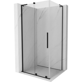 Mexen Velar L posuvný sprchový kout 120 x 110 cm, průhledný, černý - 871-120-110-03-70