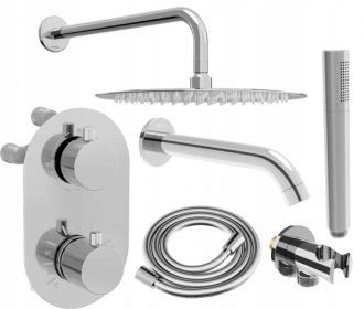Mexen Kai DR70 podomítkový vanový/Sprchový set s 30 cm, chrom 77602DR70301-00