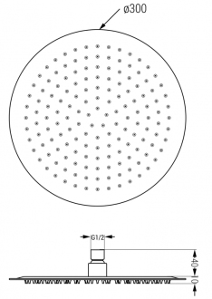 Sada podomítkové vany a sprchy Mexen Kai DR70 s 30 cm, zlatá 77602DR70301-50