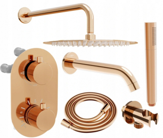 Mexen Kai DR70 podomítkový vanový/Sprchový set s 30 cm, zlatá 77602DR70301-60