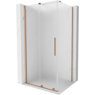 Posuvný sprchový kout Mexen Velar 100 x 70 cm, matná, kartáčovaná měď - 871-100-070-31-65