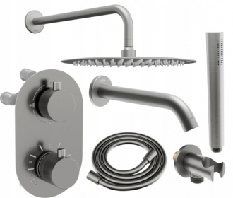 Mexen Kai DR70 podomítkový vanový/Sprchový set s 25 cm, grafit 77602DR70251-66