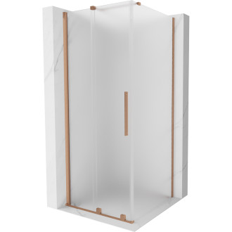 Posuvný sprchový kout Mexen Velar 110 x 110 cm, matná, kartáčovaná měď - 871-110-110-31-65