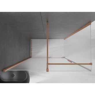 Posuvný sprchový kout Mexen Velar 140 x 70 cm, matná, kartáčovaná měď - 871-140-070-31-65