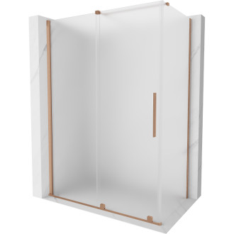 Posuvný sprchový kout Mexen Velar 160 x 80 cm, matná, kartáčovaná měď - 871-160-080-31-65