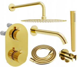 Mexen Kai DR70 podomítkový vanový/Sprchový set s 25 cm, zlatá 77602DR70251-50