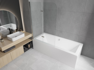 Mexen Felix vanová zástěna 2-křídlá 80 x 140 cm, transparentní, chrom - 890-080-002-01-00