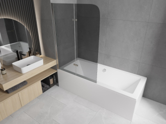 Mexen Felix vanová zástěna 2-křídlá 100 x 140 cm, grafit, chrom - 890-100-002-01-40