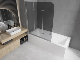 Mexen Felix 3-křídlá vanová zástěna 120 x 140 cm, grafit, chrom - 890-120-003-01-40