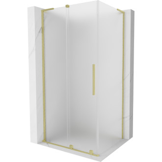 Mexen Velar L sprchový kout posuvný 90 x 85 cm, matná barva, kartáčované zlato - 871-090-085-33-55