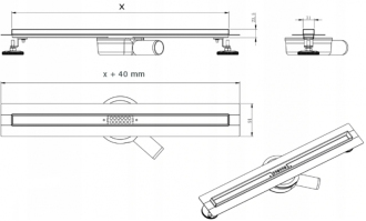 Mexen FLAT 360 SLIM 90 cm - Lineární odtokový žlab, nerez 1041090