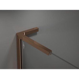 Mexen Velar L posuvný sprchový kout 90 x 85 cm, matná, růžové zlato - 871-090-085-33-60