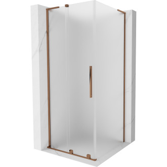 Mexen Velar L posuvný sprchový kout 110 x 110 cm, matná, růžové zlato - 871-110-110-33-60