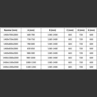 Mexen Velar posuvný sprchový kout 140 x 80 cm, matná, černá - 871-140-080-31-70